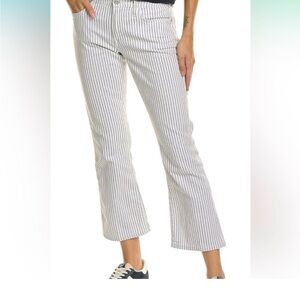 Frame Denim Black and White Striped Pants